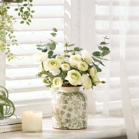 Ronasip ice-cracked glaze vase adds rustic charm as a centerpiece
