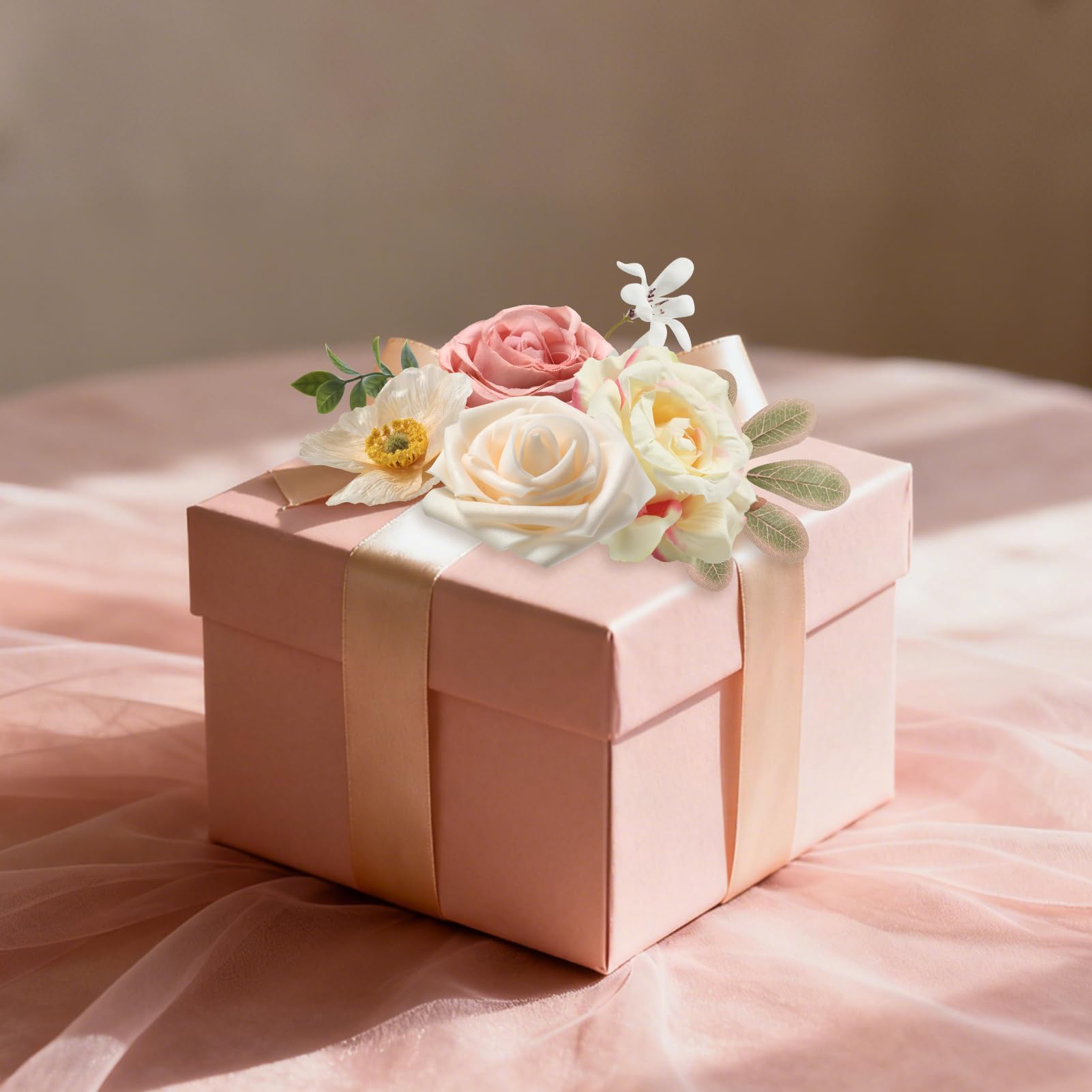 Rongflower table decor with pink flowers for celebrations