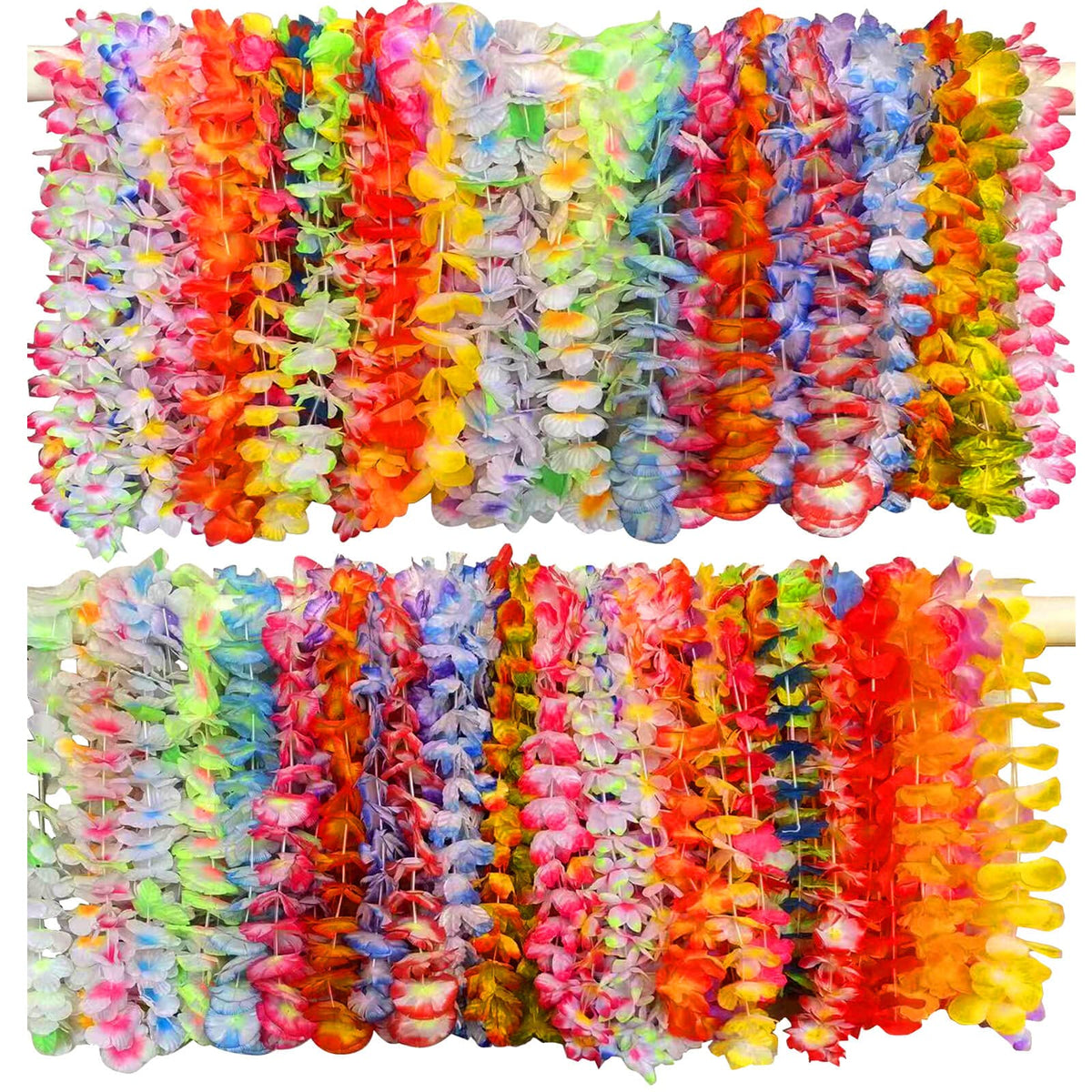 Ronghui Hawaiian leis in varied colors for festive luau parties