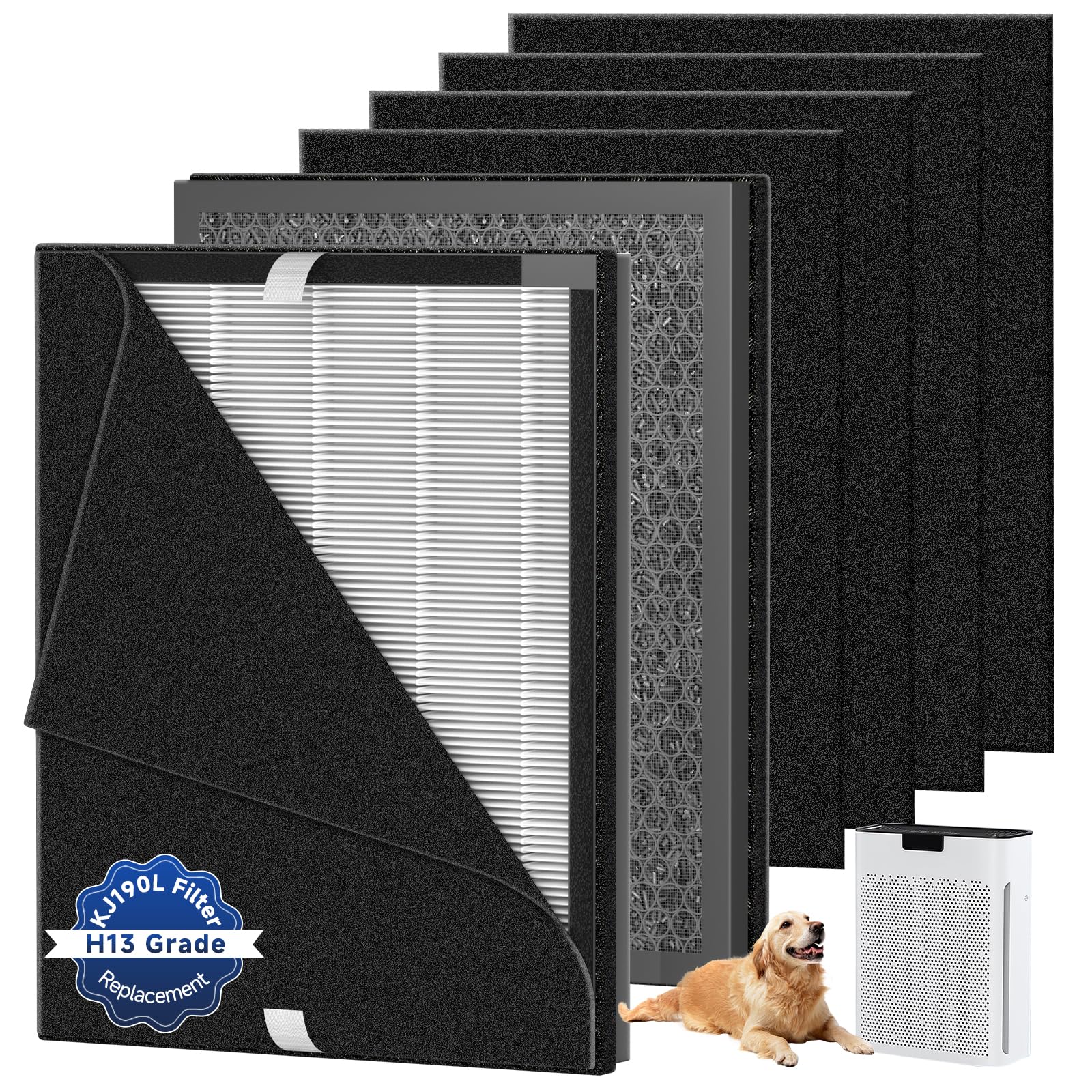 RONGJU KJ190L replacement filter 2-pack for cleaner air