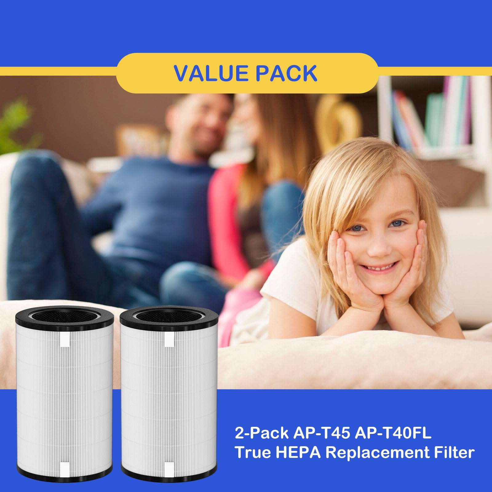 Roninby AP-T40FL odor absorption helps manage kitchen and smoke smells.