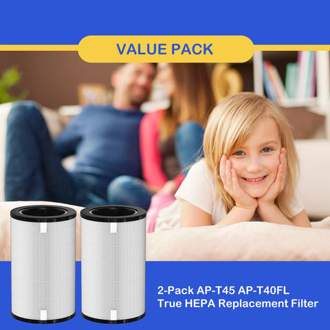 Roninby AP-T40FL odor absorption helps manage kitchen and smoke smells.
