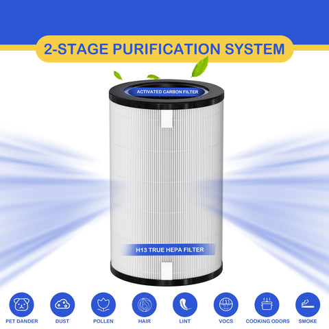 Roninby AP-T40FL pre-filter traps dust and pet hair before filtration.
