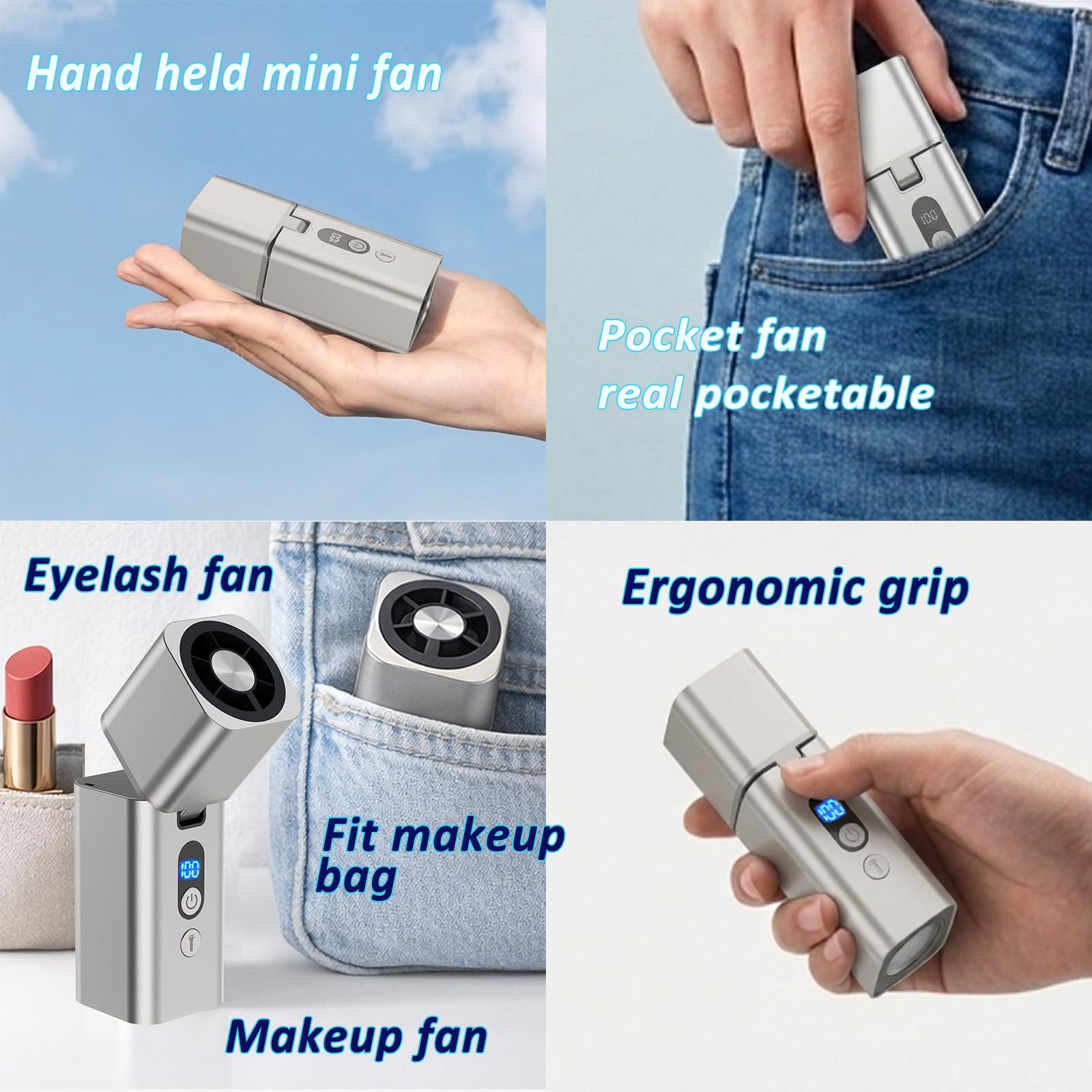 Ronjregan foldable handle and adjustable angle for directed airflow.