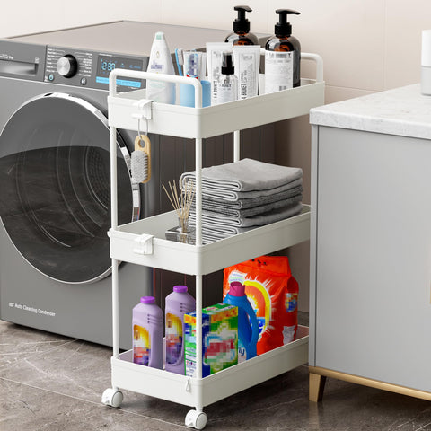 Ronlap adjustable shelf and side hooks for versatile storage.