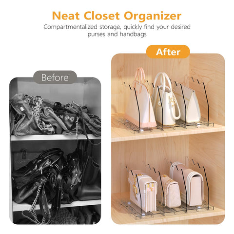 Ronlap clear closet bag rack displays handbags with easy visibility.