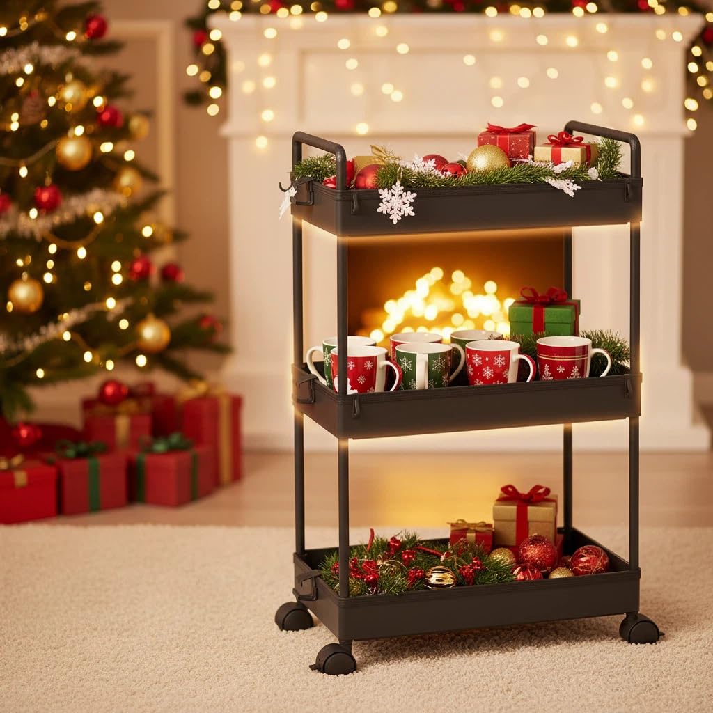 Ronlap coffee-station rolling cart moves coffee setup to your desired spot.