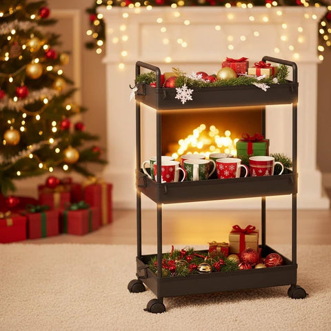 Ronlap coffee-station rolling cart moves coffee setup to your desired spot.