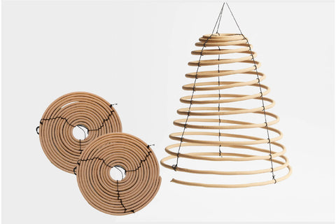 Rool citronella coil outdoors hanging adds warm ambience and scent.