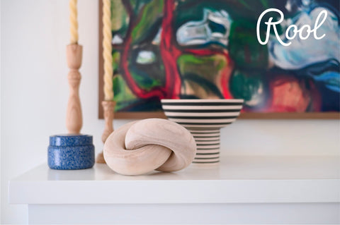 Rool console table knot links offer modern farmhouse vibe for entryways.