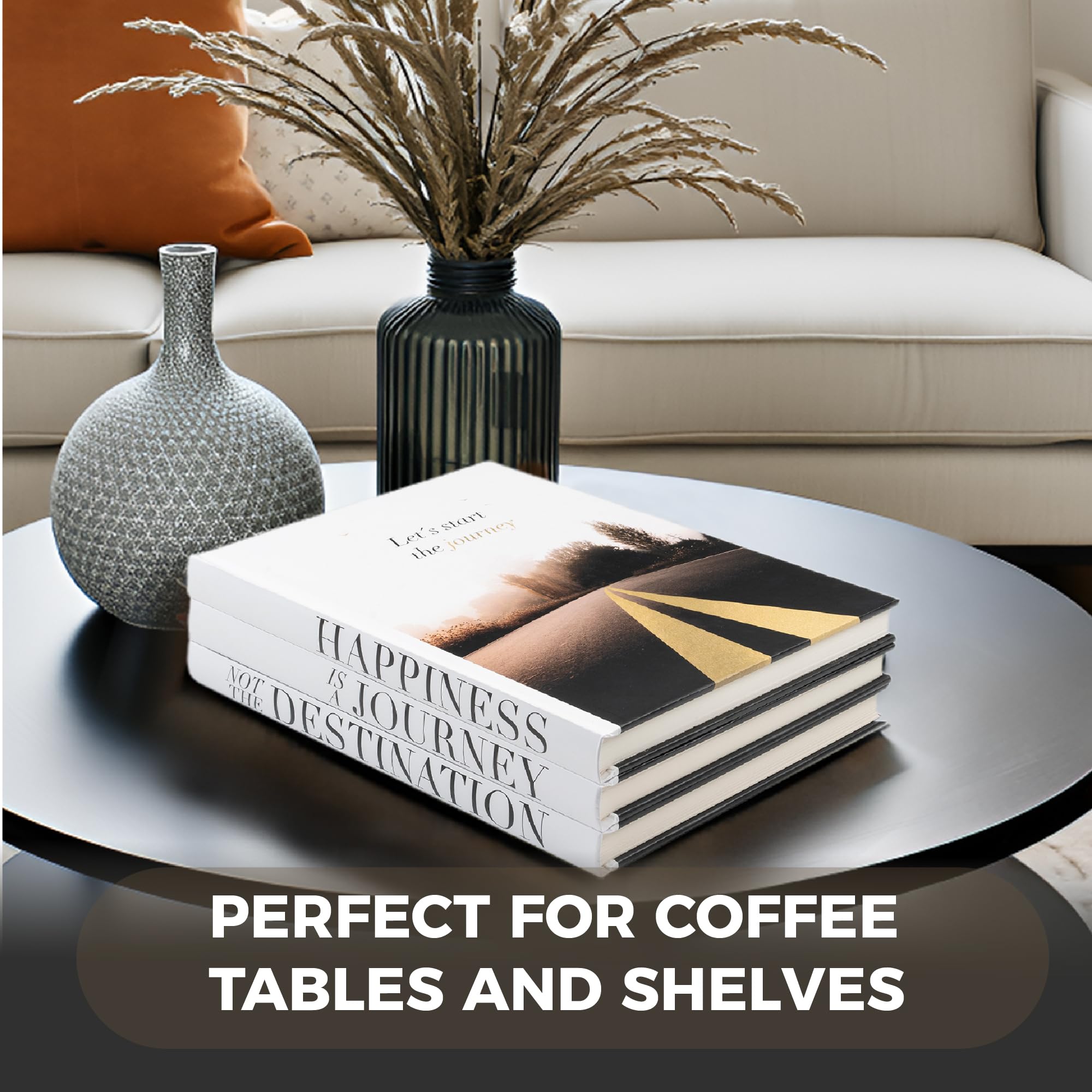 Roomicle universal decor blends with many styles on shelves.