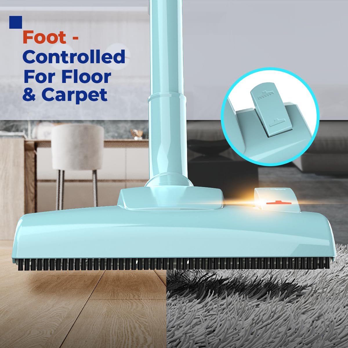 Roomie Tec 1200ml dust cup enables longer cleaning sessions without frequent emptying.