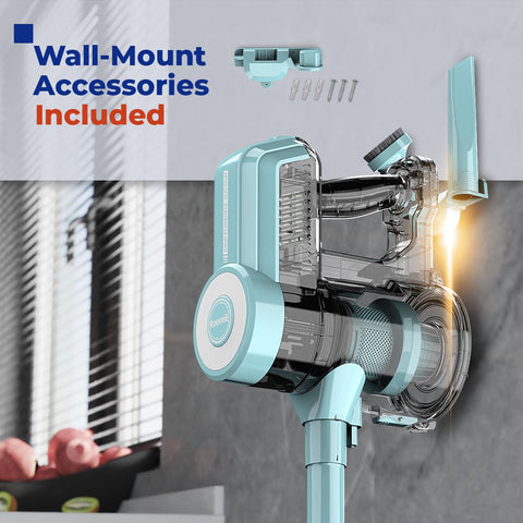 Roomie Tec floor head swivels 180 degrees for precise, agile cleaning around furniture.