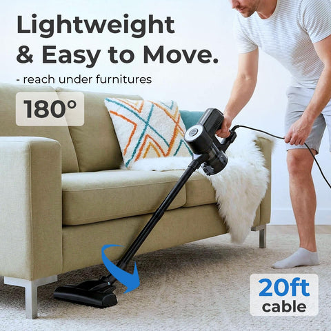 Roomie Tec HEPA-filter design captures dust and pet hair effectively.