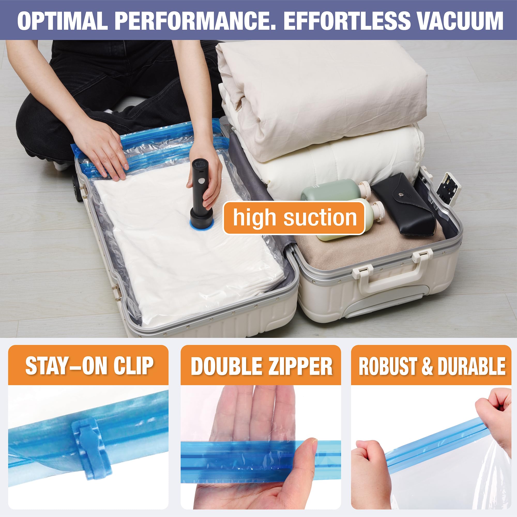 Roomimaster stay-on clip securing the seal for faster closure