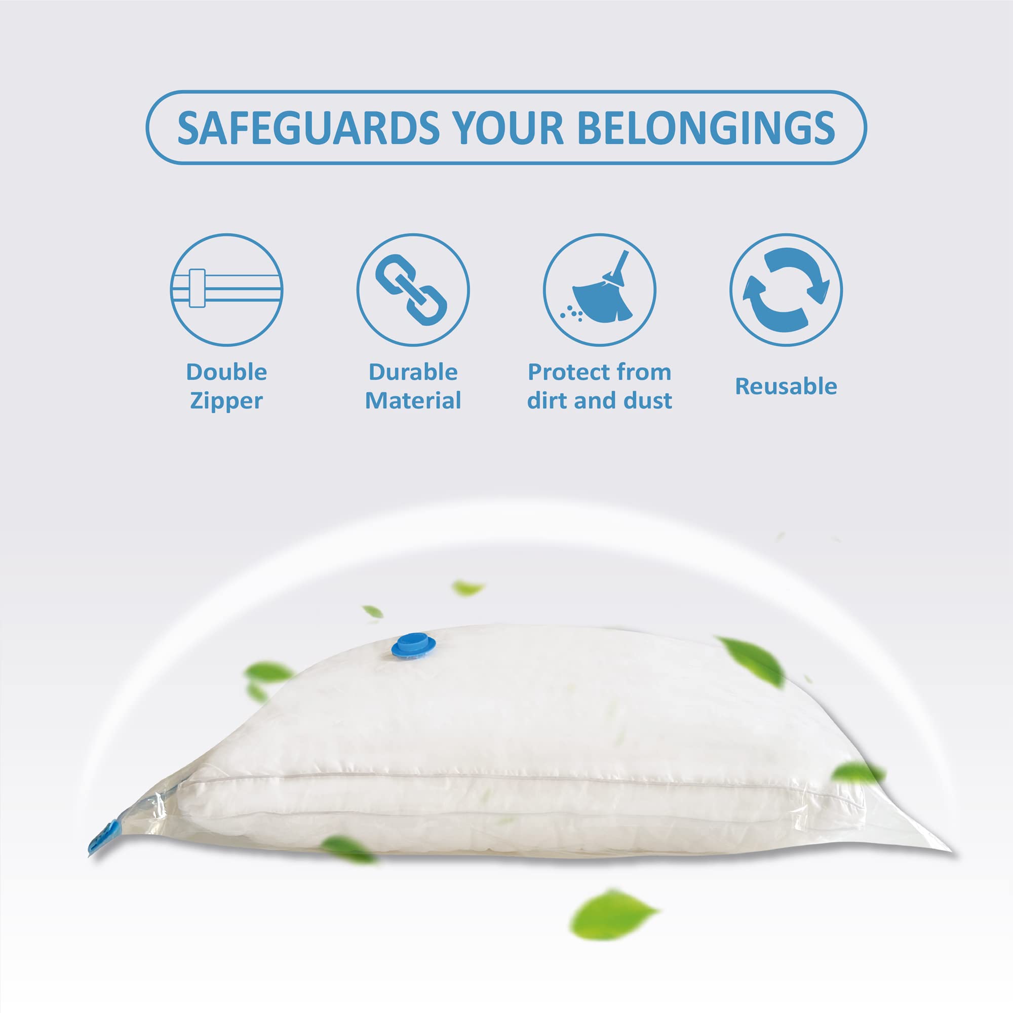 Roomimaster bag set with hand pump included for quick sealing on the go