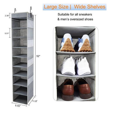 Roomtalk hanging closet organizer with side pockets for quick storage.