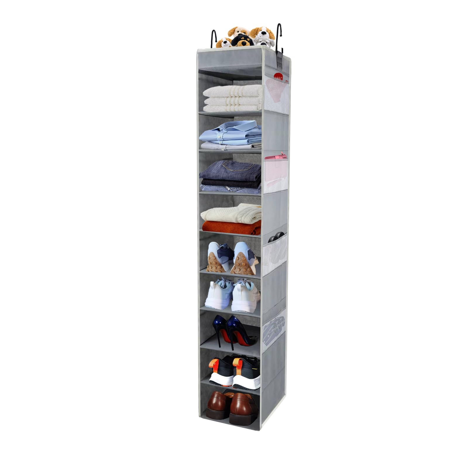 Roomtalk large 10-shelf hanging organizer with open top for easy access.