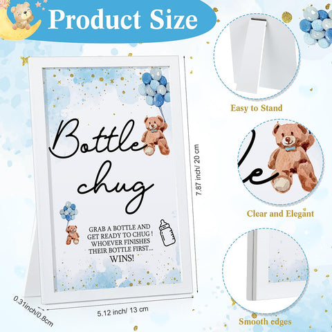 Roowest blue baby shower bottles 4oz ready for party play