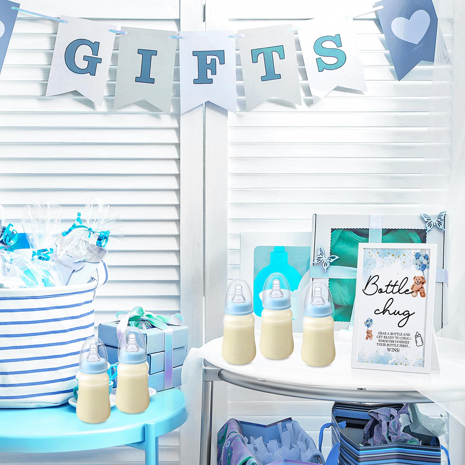 Roowest clear baby shower bottles emphasize easy visibility