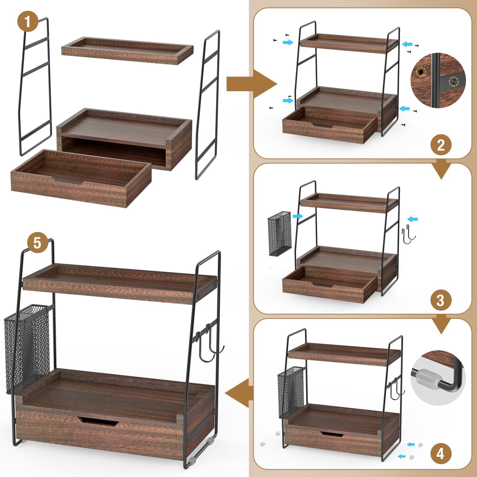 ROPALINS easy-assembly design with non-slip feet protects surfaces and simplifies setup.
