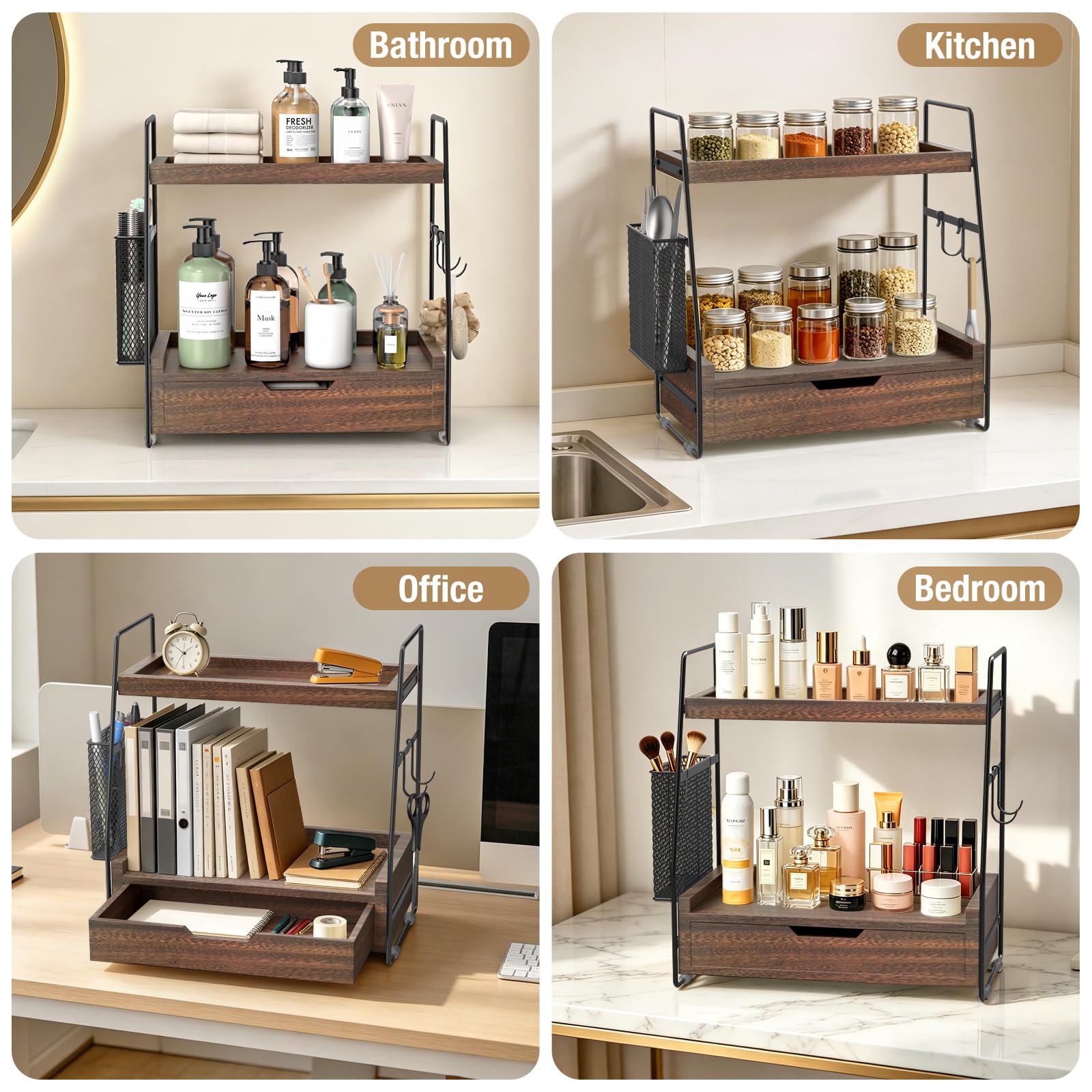 ROPALINS moisture-resistant finish stands up to bathroom humidity for lasting storage.