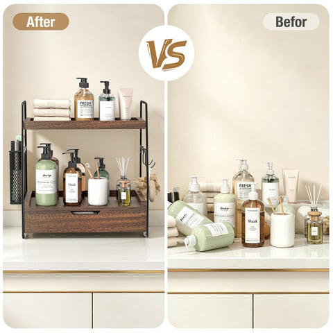 ROPALINS keeps skincare, makeup, perfumes, and toiletries organized and easy to locate.