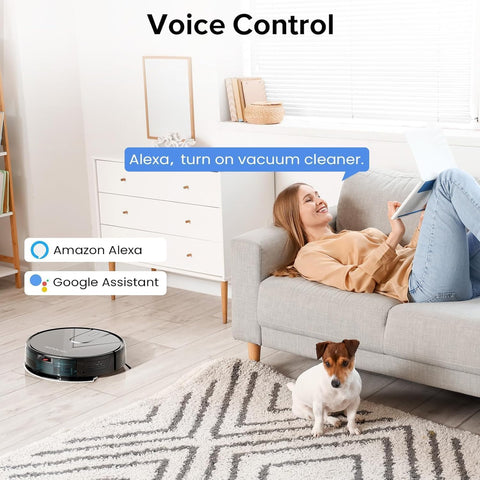 ROPVACNIC robot vacuum smart control supports app and voice commands.