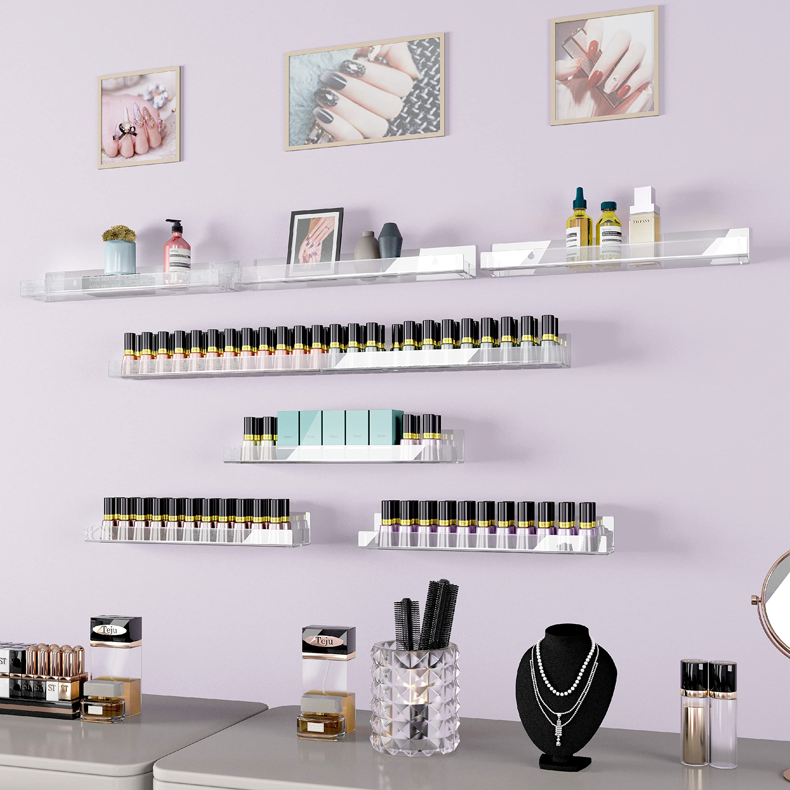 RORKIM essential oil rack clear holds bottles securely on your wall
