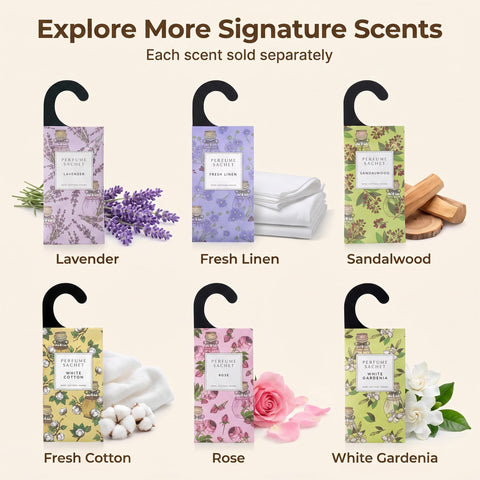 ROSE COTTAGE gift-ready fragrance pack with elegant sachet design