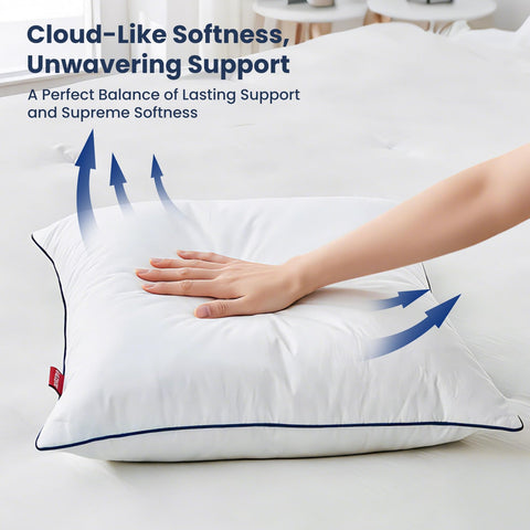 ROSE FEATHER down pillow insert with organic cotton cover detail