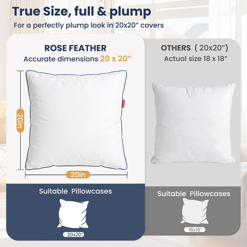 ROSE FEATHER insert highlighting reinforced piping and durable edges