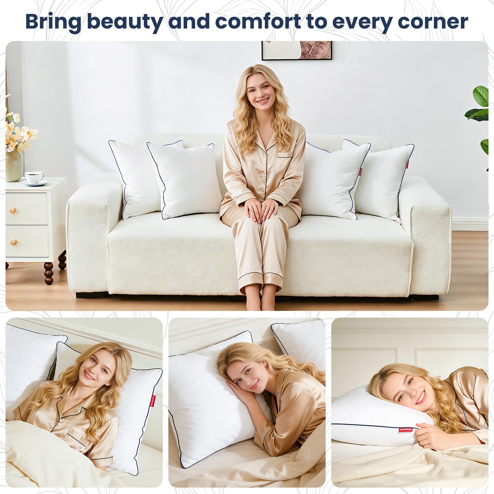 ROSE FEATHER pillow insert vacuum packed for storage