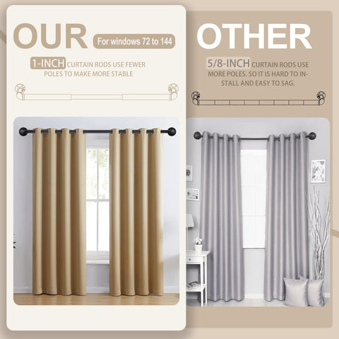 Rose Home Fashion fewer sections rod for simplified setup and stability