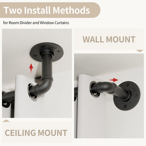 Rose Home Fashion wall mount rod versatile mounting for windows