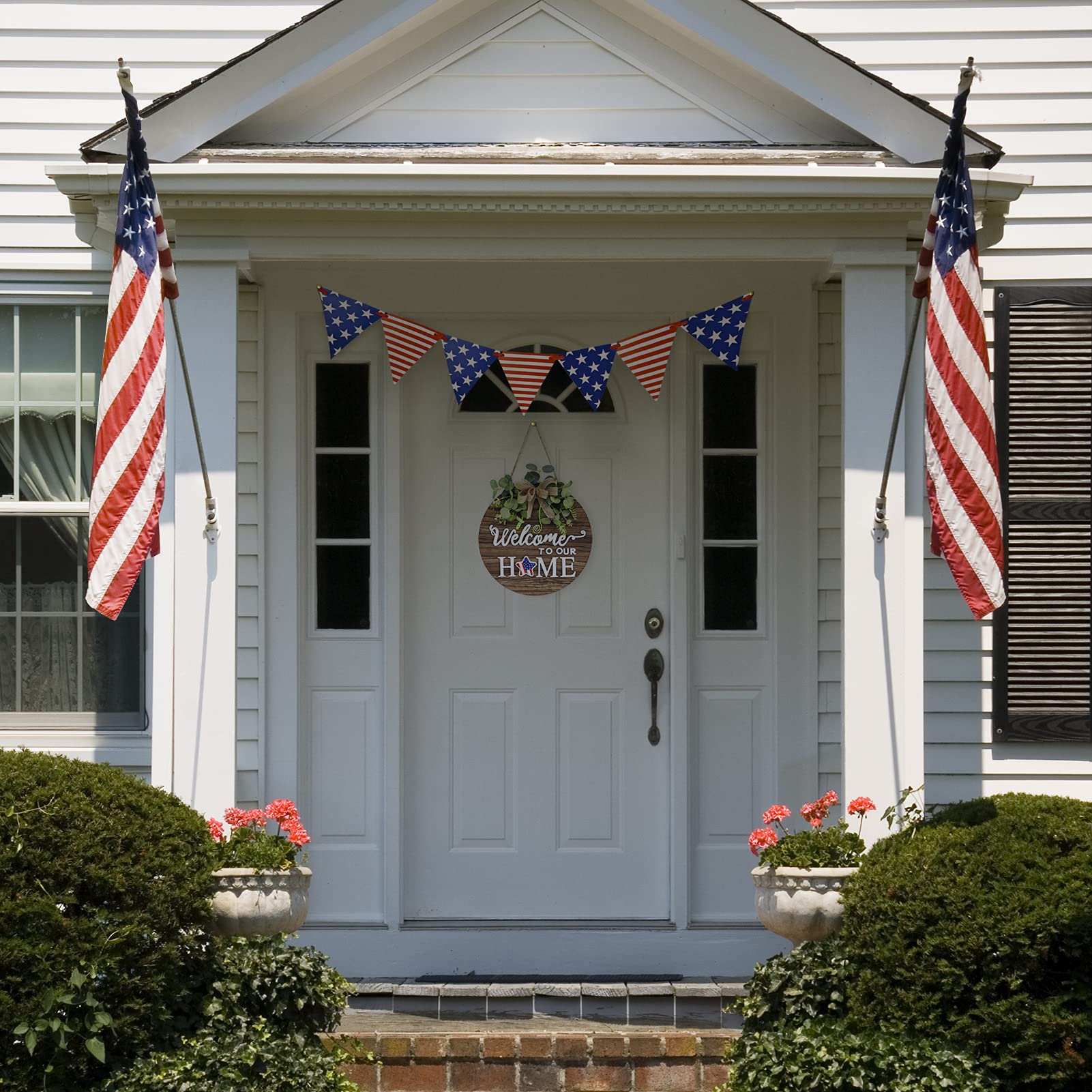RoseCraft front door decor blends rustic textures with modern style