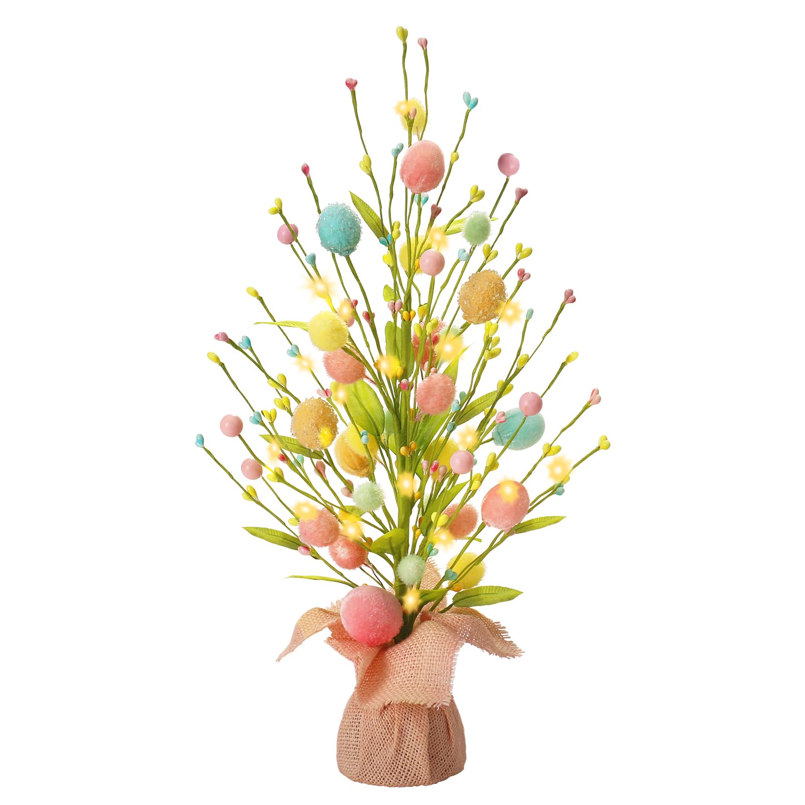 RoseCraft Easter Egg Tree 18-inch battery-powered centerpiece for festive tables.