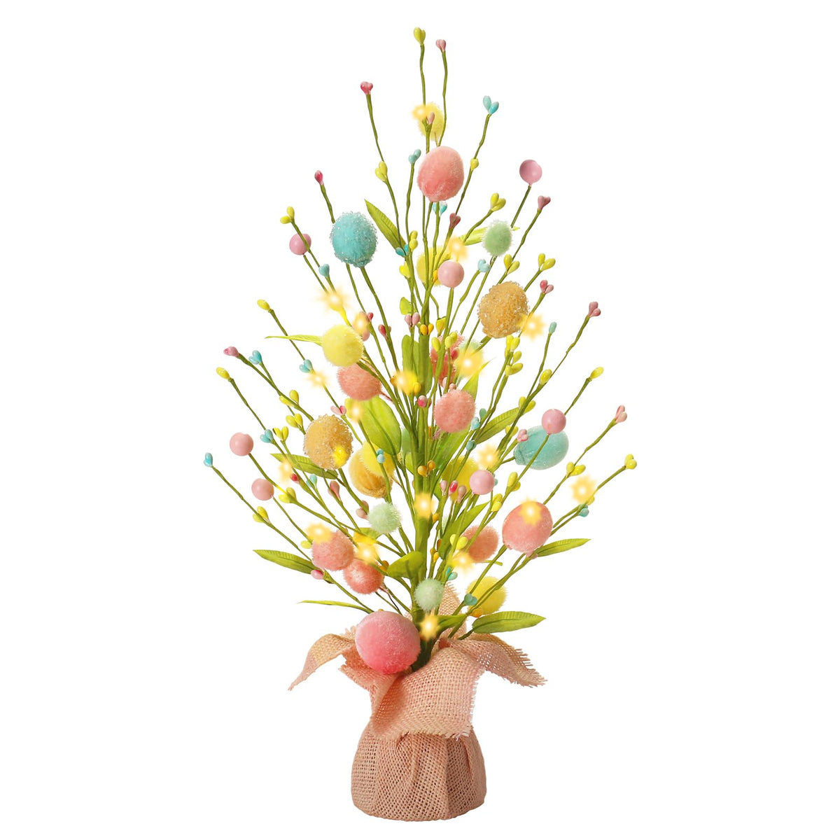 RoseCraft Easter Egg Tree 18-inch battery-powered centerpiece for festive tables.