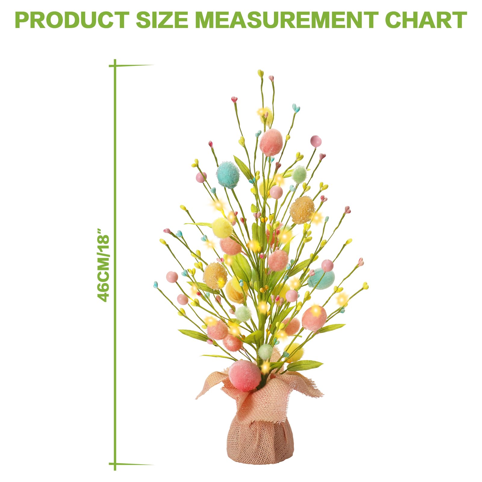 RoseCraft Easter Egg Tree with eggs, flowers, and leaves adds colorful charm to any room.