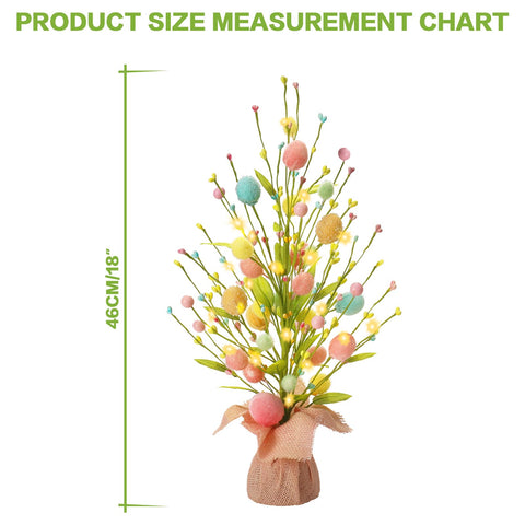 RoseCraft Easter Egg Tree with eggs, flowers, and leaves adds colorful charm to any room.