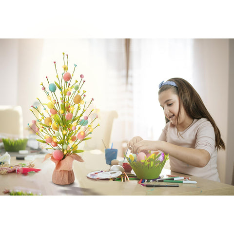 RoseCraft Easter Egg Tree in pink, blue, or yellow colors.