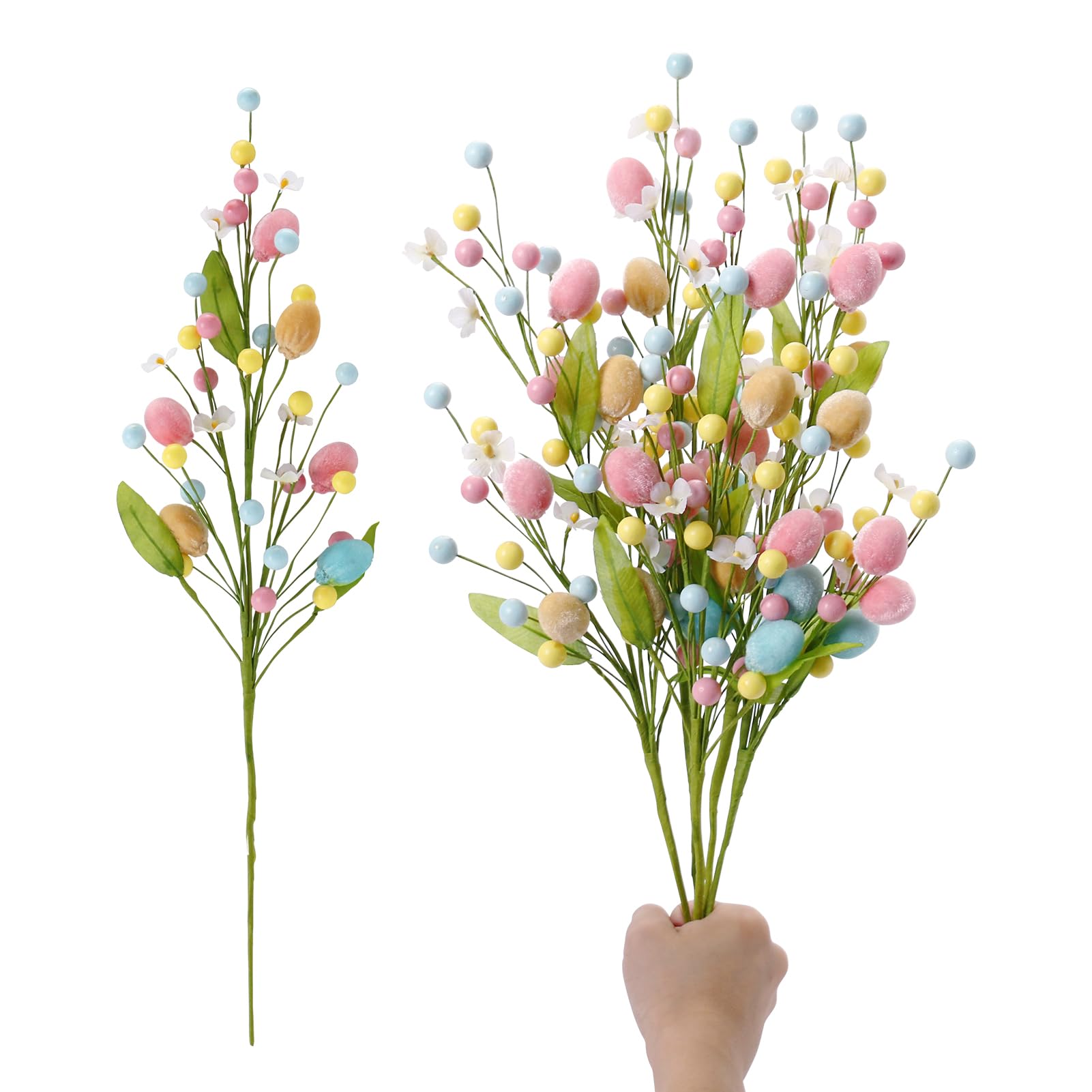 RoseCraft Easter stem with eggs and berries for festive table decor.