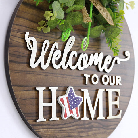 RoseCraft seasonal welcome sign with interchangeable colors for all seasons
