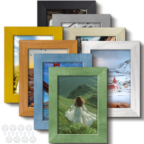 RoseEmber 5x7 picture frames in eight colors for stylish wall gallery displays.