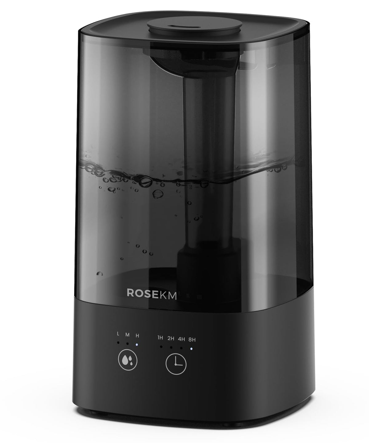 Rosekm humidifier in a bedroom with a 4-5L tank for lasting comfort.
