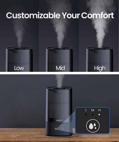 Rosekm humidifier operating quietly to support restful nights.