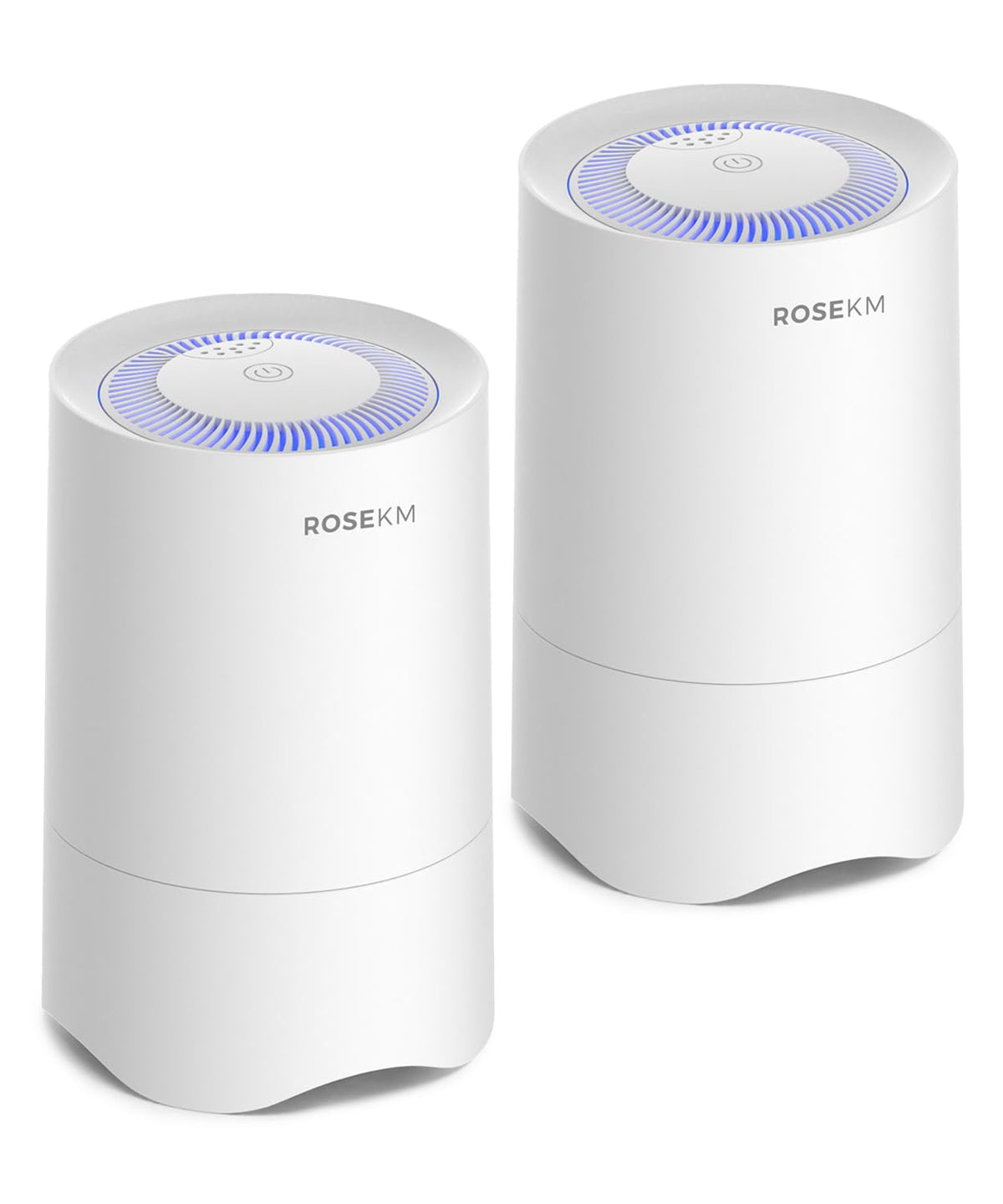 Rosekm small air purifier on a desk for clean air while working