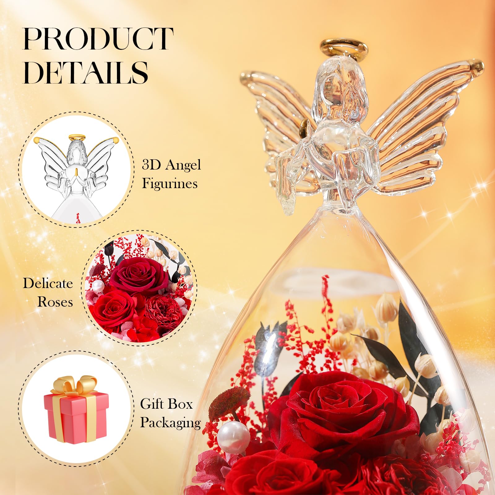 RoseValley red preserved rose on mantel enhances romantic home decor