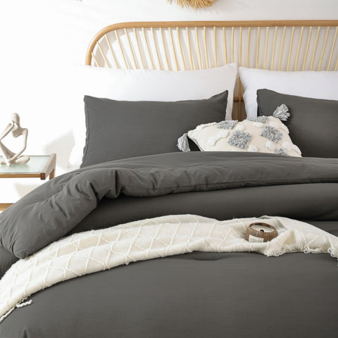ROSGONIA boho grey bedding brings neutral style to modern bedrooms