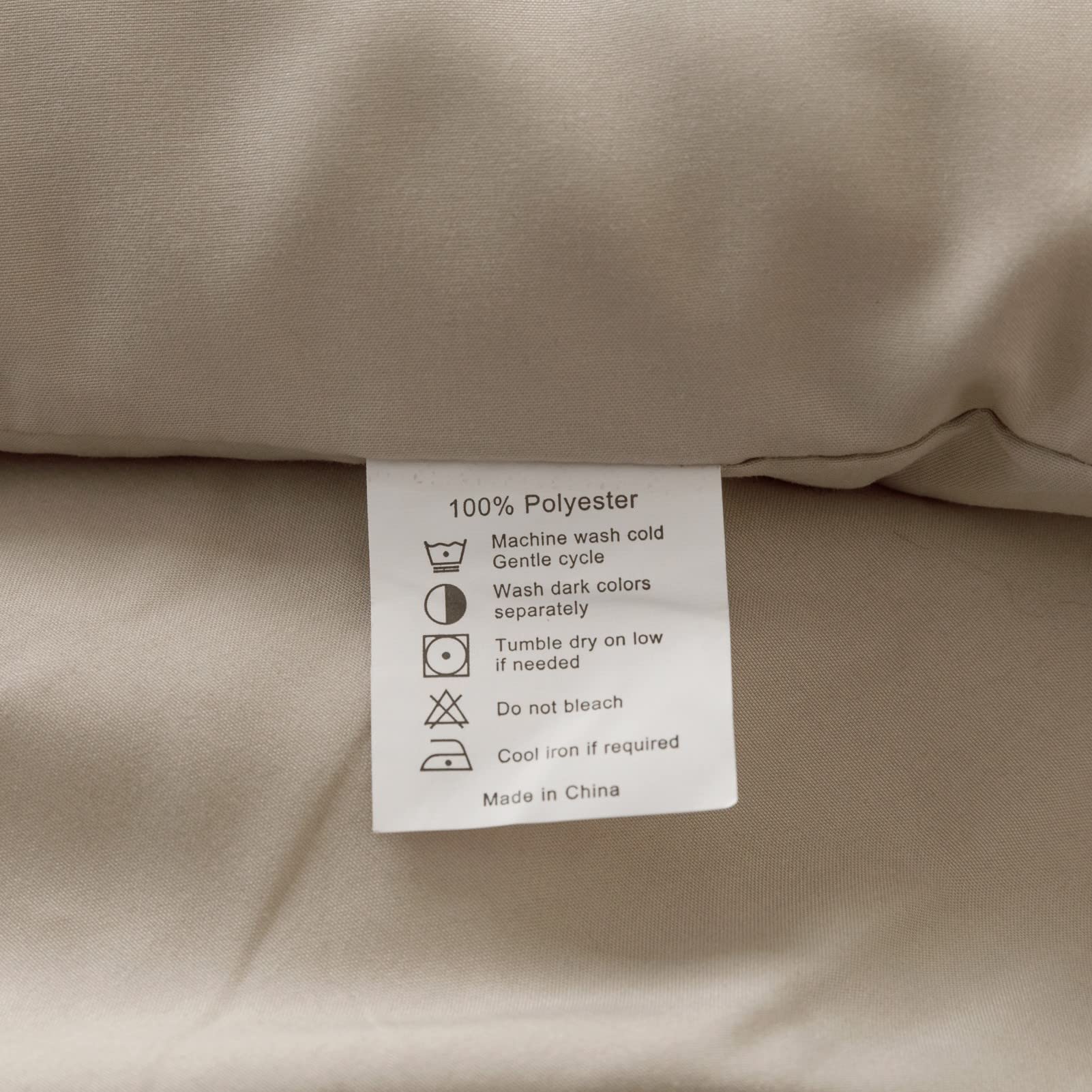 ROSGONIA California King Comforter Oatmeal dimly lit bedside scene